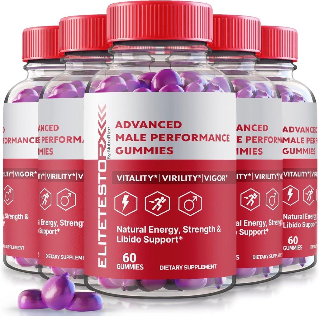 (5 Pack) Elite Testo Rx Gummies, Alle naturlige mandlige formel, Premium supplement til mænd, EliteTesto Rx piller for den samlede sundhed, Elite TestoRx Gummy s, Official EliteTestoRx Anmeldelser (300 Gummies)