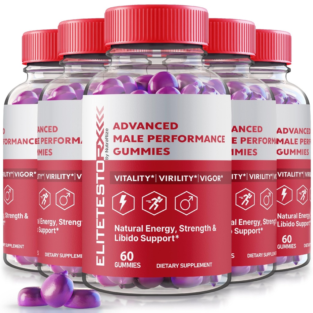 (5 Pack) Elite Testo Rx Gummies, Alle naturlige mandlige formel, Premium supplement til mænd, EliteTesto Rx piller for den samlede sundhed, Elite TestoRx Gummy s, Official EliteTestoRx Anmeldelser (300 Gummies)