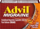Advil Migræne Væske fyldte kapsler - 20 ct, pakning med 6 stk.