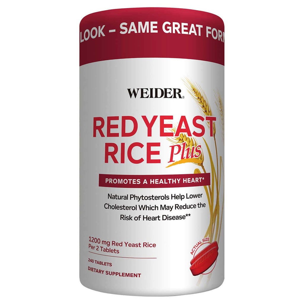 Weider Red Gær Rice Plus 2- Pack med Phytosteroler 1200 mg per 2 tabletter (240 tabletter X 2)