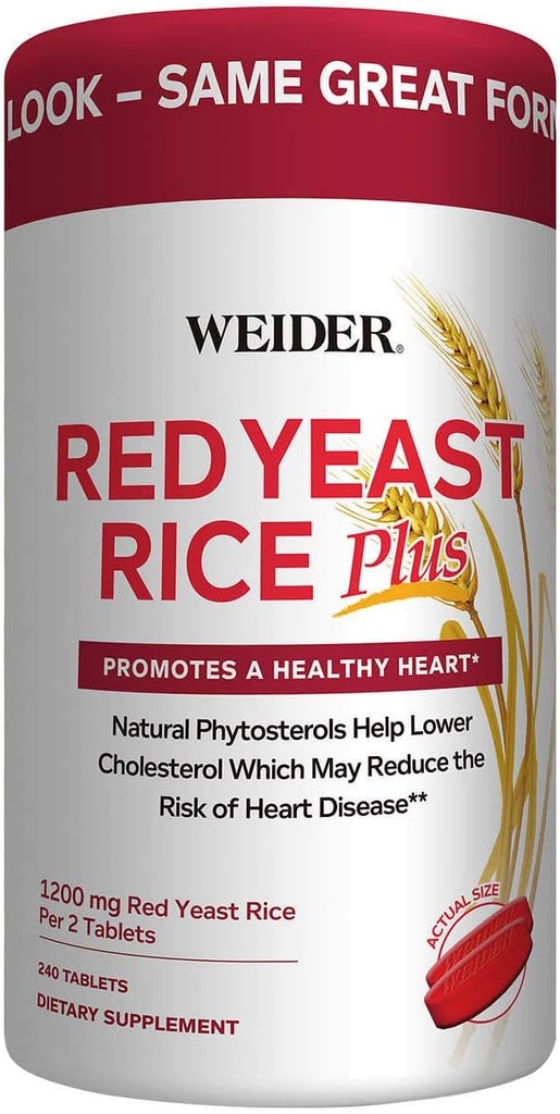 Weider Red Gær Rice Plus 2- Pack med Phytosteroler 1200 mg per 2 tabletter (240 tabletter X 2)
