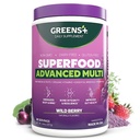 Grønne + Avanceret Multi Wild Berry Superfood Powder, Organic Blend, Vegan, Non- GMO, Soy- Free, Dairy- Free, Gluten- Free, Kosttilskud med vitaminer og mineraler, 9.4 oz