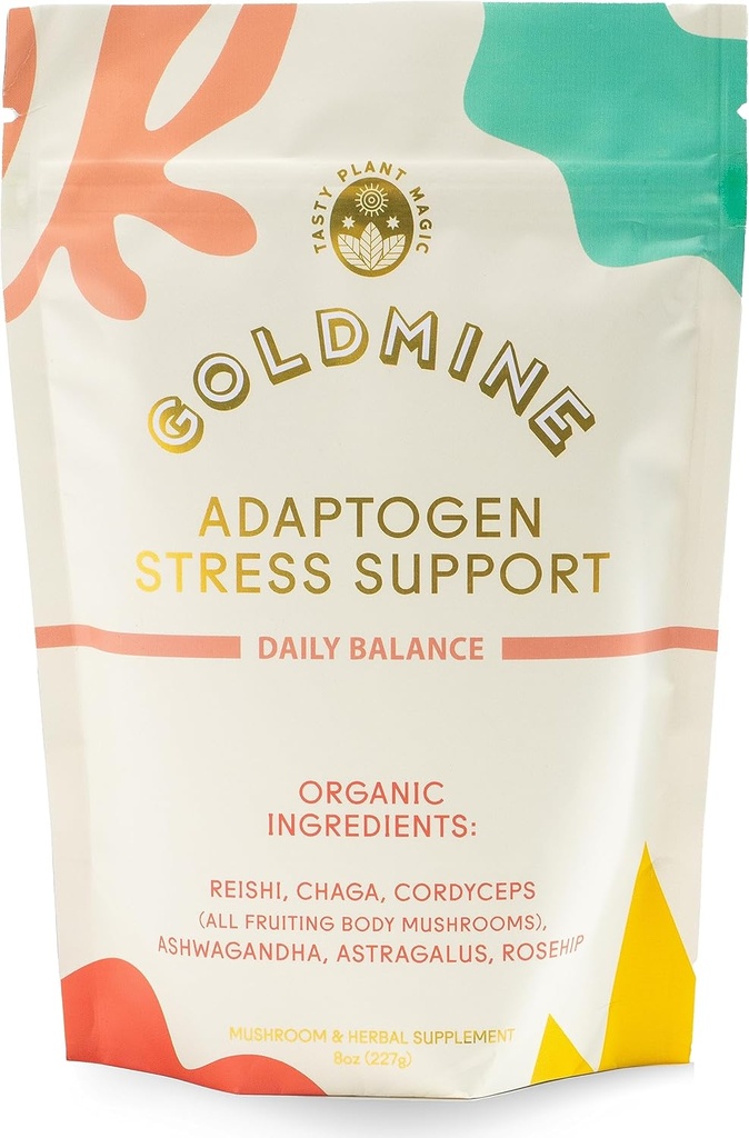 Goldmine Adaptogens Superfoods against 124; Reishi Organic Mushroom Powder against 124; Adaptogen Stress Support & Daily Balance Blend (227 Bedste, Pouch)