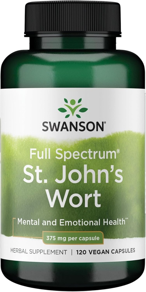 Swanson St. John 's Wort - Herbal Supplement - (375 mg 120 kapsler)