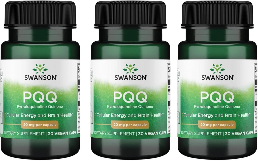 Swanson Pqq Pyrroloquinolin Quinone 20 mg 30 Veg Caps (3 Pack)