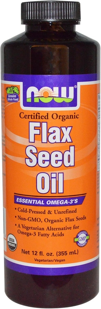 Now Flax Seed Oil, 12- ounces (pakke med 2)