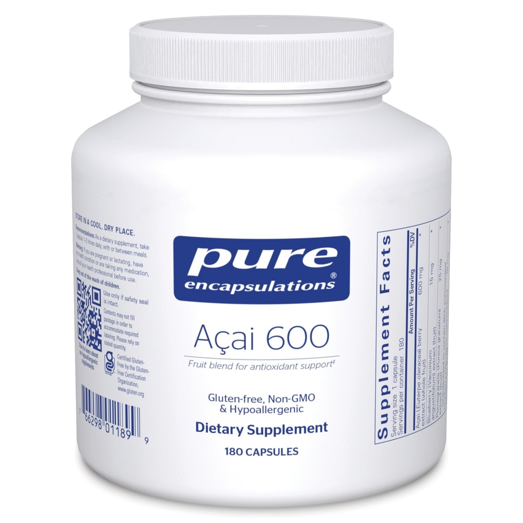 Ren indkapsling Acai 600 Beeg 124; Berry supplement til fibre, immunforsvar, antioxidanter, og Flavonoider *