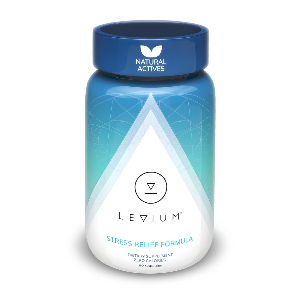 Levium Maximum Strength Stress Relief Support 124; Calm and Mood Support Supplement med KSM- 66 Ashwagandha, GABA, L- Theanine, Magnesium; 90 Kapsler, 30 dages forsyning