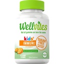 Wellvites Sugar Free Kids Immunity Daily Gummy Vitamin - Vegan, Non- GMO - Vitamin C Gummies for Kids Immunsupport, Ingen kunstige sødestoffer, Gluten- Free, Gelatin- Free, 60 Greve (30 Day Supply)