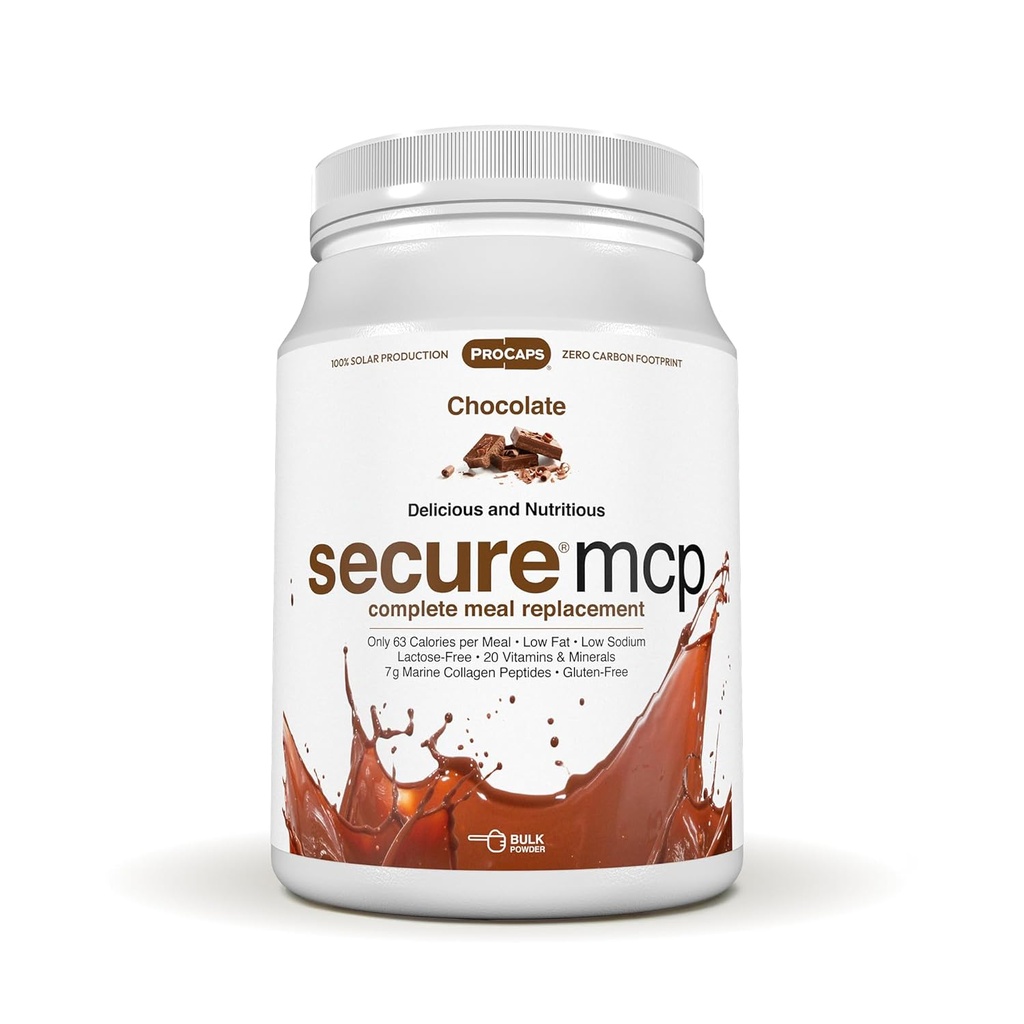 ANDREW LSSMAN Secure MCP Komplet måltid erstatning - Chokolade 30 Servering - Kun 63 kalorier, Low- Fat, 7 Bedste Marine Collagen Peptider, fremmer Radiant Glat Soft Skin, Komfortable Joints