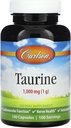 Carlson - Taurine, Free- Form Aminosyre, Support, Nerve Sundhed & Muskelfunktion, 100 kapsler