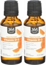 365 by Whole Foods Market, Vitamin D3 Citrus, 1 Fl Oz (pakke med 2)