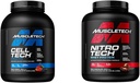 MuscleTech Creatin Monohydrat Powder Cell- Tech Creatin Powder & n Powder Nitro- Tech Whey Protein Isolate & Peptider Dex124; Milk Chocolate, 4 Pound (Pack of 1), 40 Servere