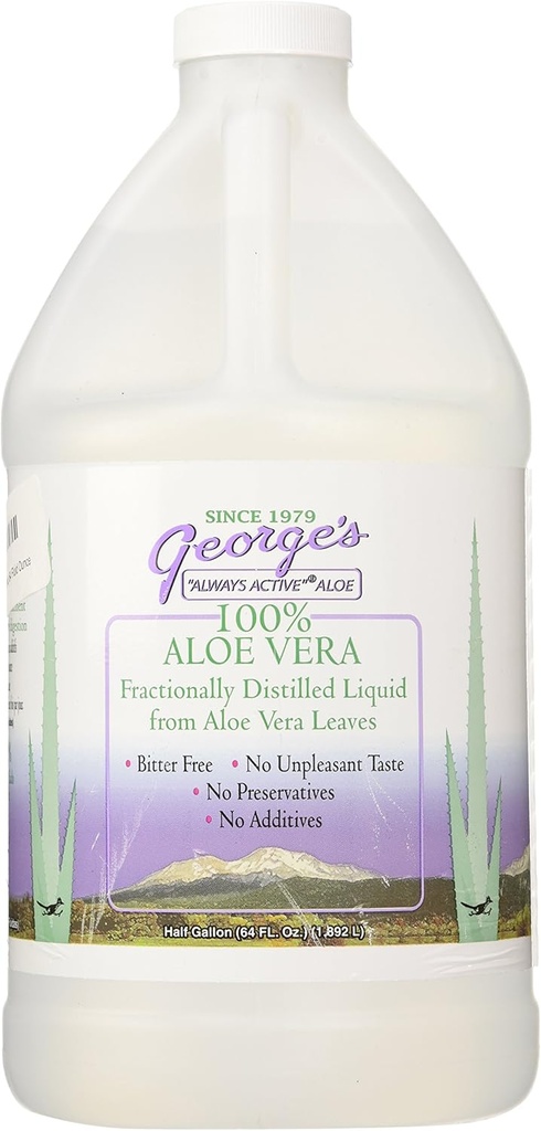 Georges Aloe Vera Supplement Softgel, 64 Fluid Ounce, 100% Altid aktiv Aloe Vera Liquid