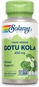 SOLARAY Gotu Kola 450mg - Centella Asiatica Herbal Kosttilskud - Gotu Kola Kapsler Lavet med hel Aerial for Kraftfuld Wellness Support - Vegan, Non- GMO, Lab Verified, 60- Day Garanti, 100 Servere
