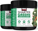 FORCE FACTOR Smarter Green Superfoods Powder, 2- Pack, Understøtter fordøjelse og Bloating, Immunitet, og energi, Grønne pulver med probiotika, fordøjelsesfremmende enzymer, antioxidanter, og fibre, 60 Serveringer