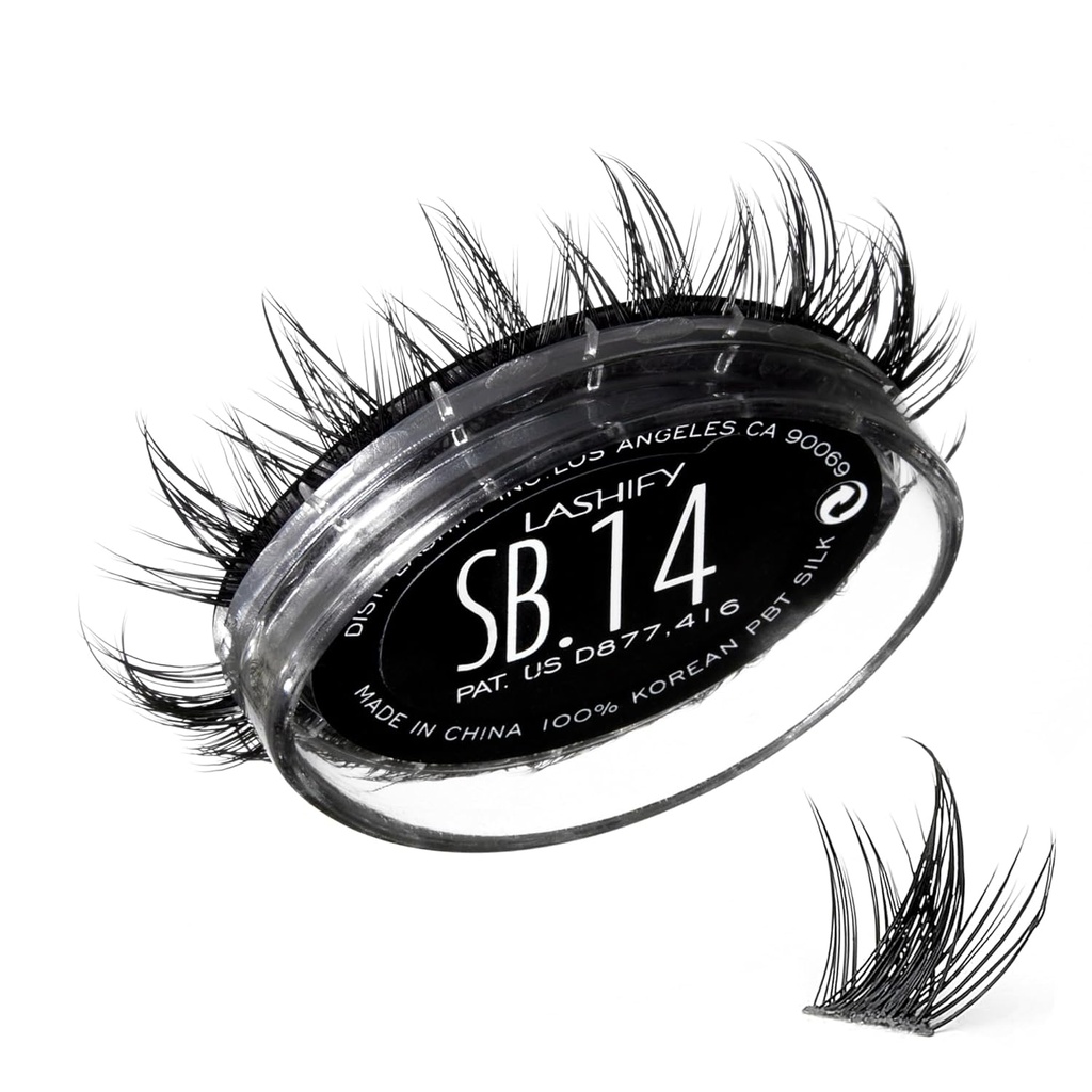 Lashify Star Burst 14mm Gossamer gør det selv Eyelash Extensions Refill, Ultimate Multi- Længde Multi Layered Lash, Black, Easy False Lash