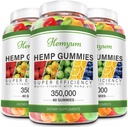 Hamp Gummies 3 pakker høj potens Pure Organic Supplement - med Natural Hamp Oil Extract for Sleep, Smerte, Angst Gummy Edibles Vegan, Non- GMO