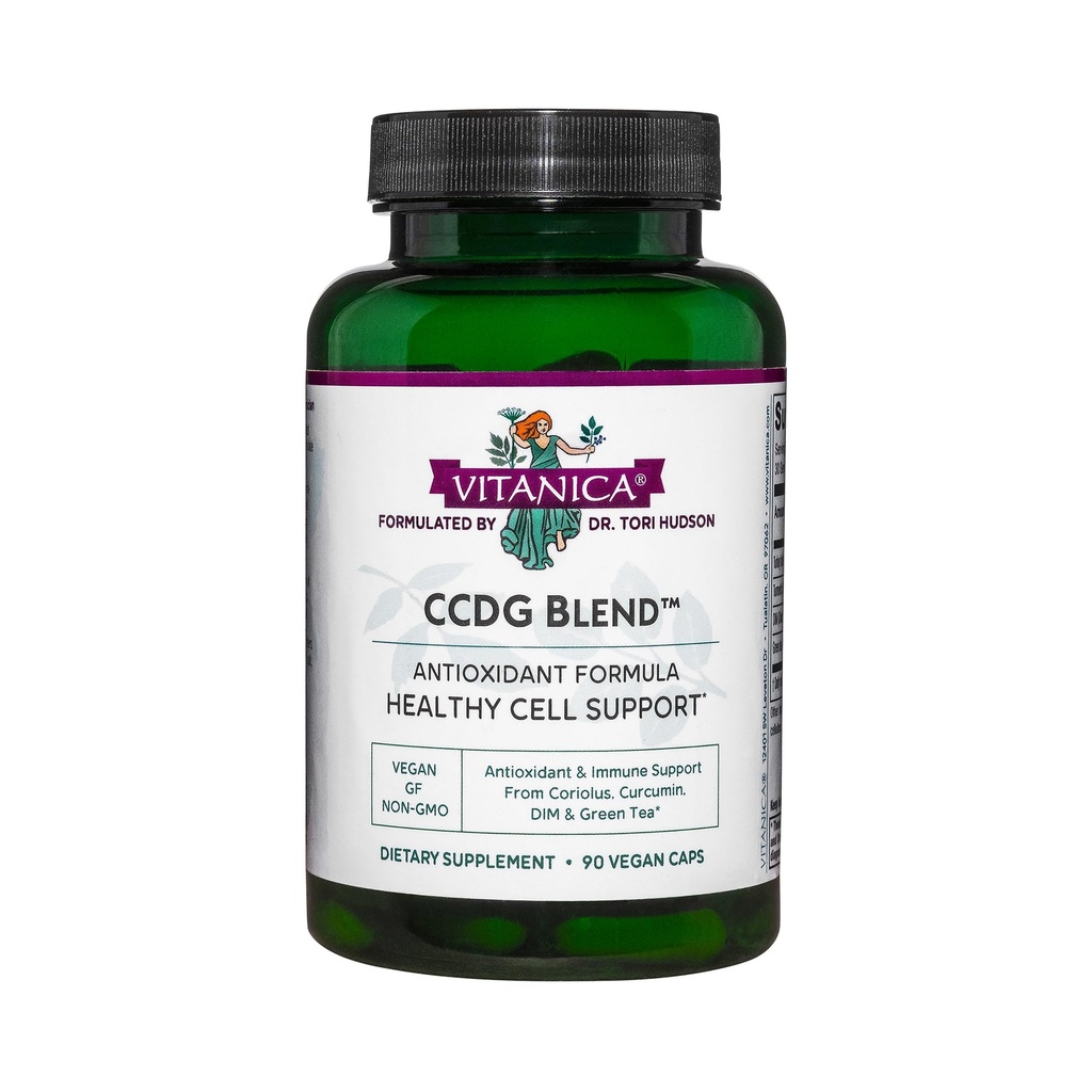 Vitanica CCDG Blend - immunstøtte supplement - DIM tillæg med Tyrkiet Tail Mushroom, gurkemeje & grøn te - Vegansk supplement til immunstøtte - Lady - 90 kapsler
