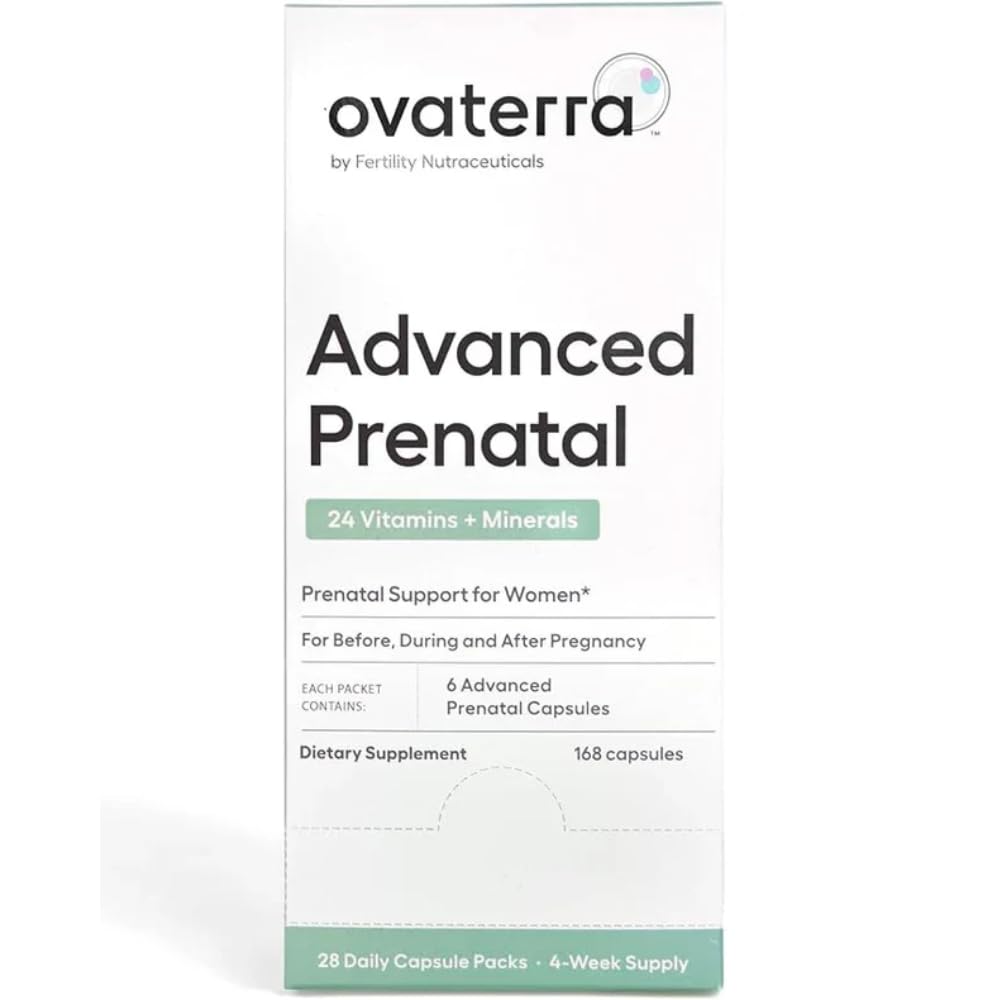 Ovaterra Avancerede prænatale vitaminer til kvinder med 50mg cholin, methylfolat, chelated iron & 24 Nutrients 168 kapsler - 28 dages forsyning