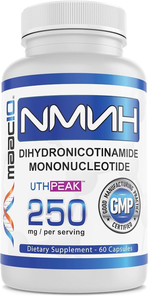 MAAC10 NMNH (NMN Supplement Alternative) 250mg Serving | Uthpeak™ NMNH (Dihydronicotinamide Mononucleotide) for Better Stability | 30-Day Supply.