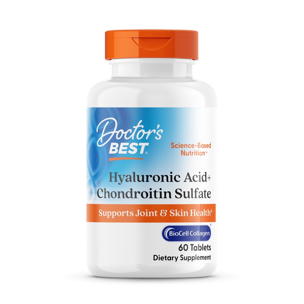 Doctor 's Best Hyaluronic Acid med Chondroitin Sulfate, byder BioCell Collagen, Non- GMO, Gluten Free, Soy Free, fælles støtte