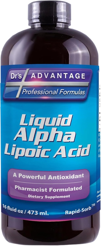 Alpha Lipoic Acid - Flydende Kosttilskud med 50 mg ALA per servering - Pakket med antioxidanter - Pharmacist Formuleret, Rapid- Sorb Teknologi til næringsstofabsorption - 16 fl. oz.