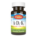 Carlson - Vitamin A, D3, K2, 3000 mcg RAE Vitamin A, 125 mcg D3, 90 mcg Vitamin K2 som MK- 7, Knoglebygning, Calcium Anvendelse, 60 Soft Gels