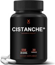 Humanx Cistanche + 550MG (Cistanche Tubulosa Extract Powder for Men) USA Lavet - Nem at synke kapsler - Kraftigt supplement til støtte Atletisk ydeevne, Styrke, & Vitality