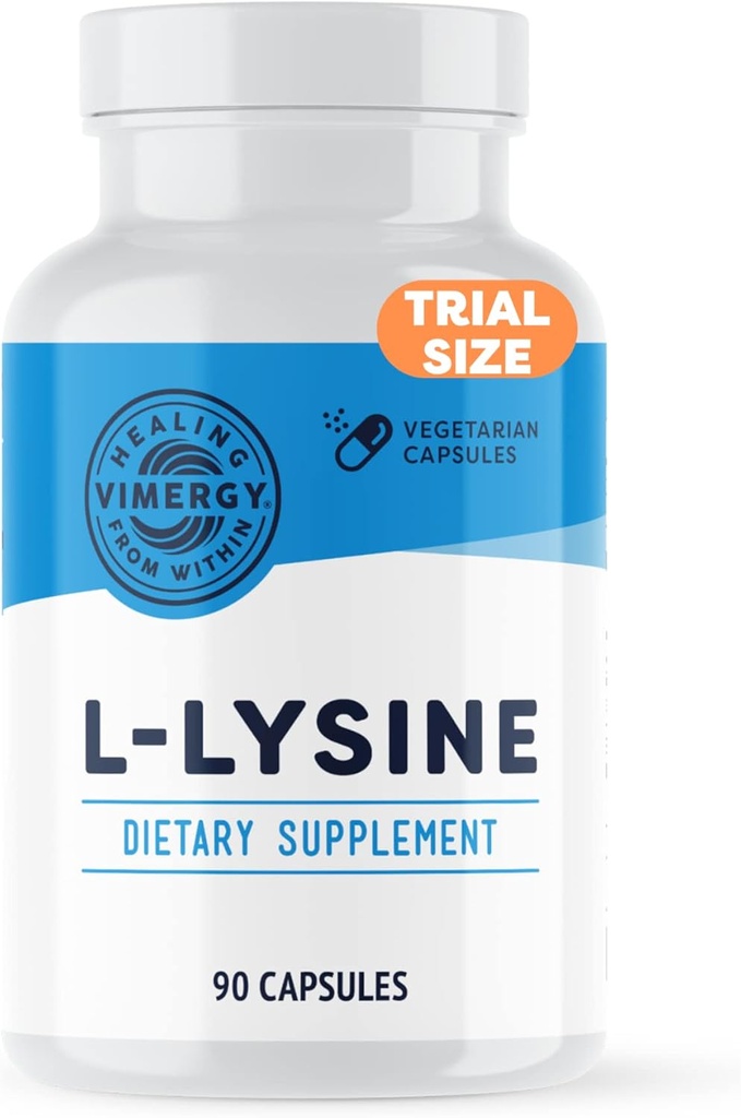 Virergy L- Lysin - fremmer sund hud, hår og negle * - understøtter sund metabolisme * - Vegan, ikke-GMO & glutenfri - 90 kapsler