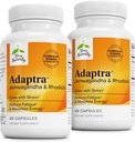 Terry naturligt adaptra - supplement til støtte Adrenal Health - Ashwagandha supplement med Rhodiola Rosea Extract - urtetilskud til støtte energi & koncentration - 60 kapsler (pakke med 2)