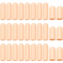 Frida 30 stykker Gel Finger Protector Cots Silicone Cover Cap Ærmer til Finger Cracking Trigger Support (Apricot)