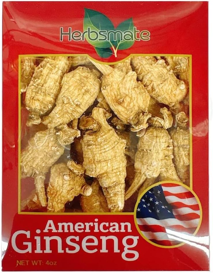 Håndvalgt A Grade Amerikansk Ginseng Medium runde størrelse (4 Oz. Box)