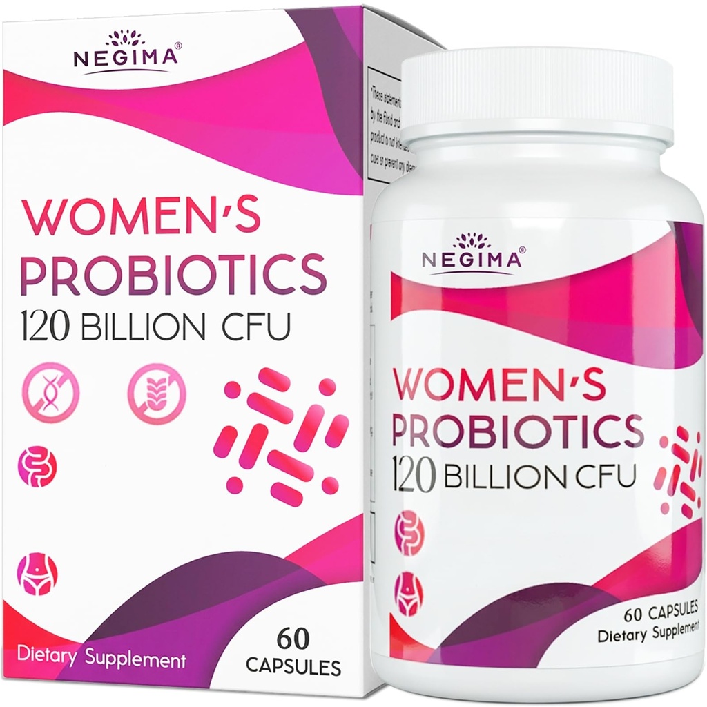 Negima Menopause Kosttilskud til kvinder, 120 milliarder CFU Probiotika til kvinder, 13-in-1 urter & botanicals Complex, til menopause - 60 Caps