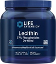 Life Extension Lecithin, fremmer sund cellestruktur og funktion i hjernen, Gluten Free, Non- GMO, Vegetar, 454 Bedste