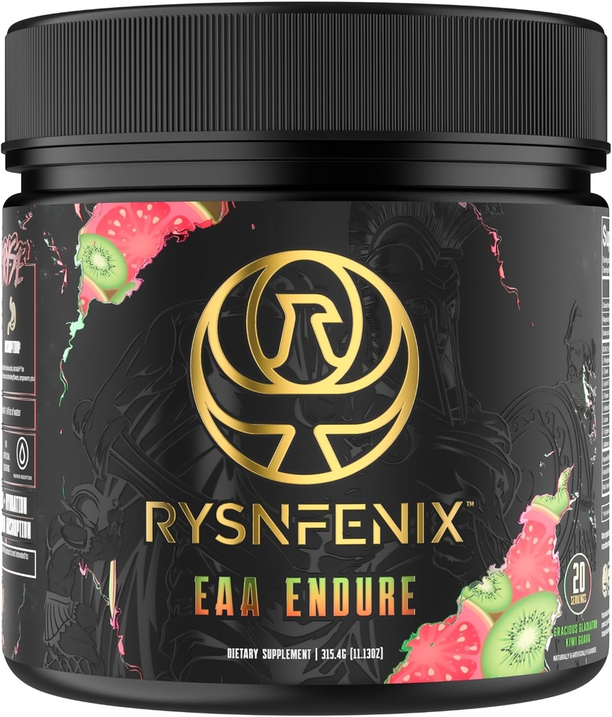 EAA Endure - 11g EAA + BCAA med Astragin & Black Pepper Extract for Enhanced Amino Acid Absorption & Aquamin Electrolytes for Hydration Mea124; 25 Servere (Kiwi Guava)
