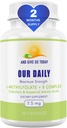 Vores daglige sider L- methylfolat B Complex Cofactors & Essential Aminosyrer (7, 5 mg) - Active Folate, Methylerede B12 Methylcobalamin, B6 og Glycin - 60 Greve