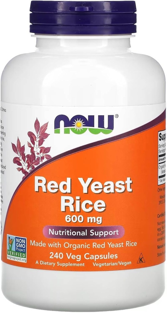 NOW Foods Red Yeast Rice 600 mg, 240 Count (Pack of 1)