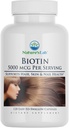 Nature 's Lab Biotin 5000 mcg - fremmer sundt hår, hud & negle - 120 kapsler (4 måneders forsyning)