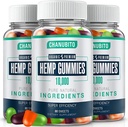 Hamp Gummies (3 pakker) Organic Omega 3 6 9 Supplement Høj potens - Smerte, Søvn, Mood - med Pure Hempolie Extract - Natural Edibles Gummy- Vegan, Non- GMO, Lavsukker