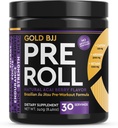 Guld BJJ PreRoll - Jiu Jitsu Pre Workout Supplement for energi, fokus og udholdenhed - Martial Arts Specifikt Pre-Workout Powder Formel med naturlige Artists (Acai Berry, 30 Servere)