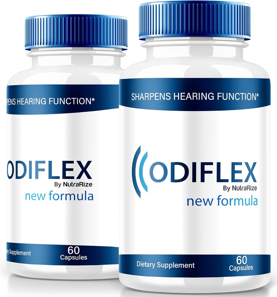 NutraRize (2 Pack) Odiflex kapsler, Premium Ear Health Formel, All- Natural Supplement til at beskytte Indre Øre, Official Hearing Support Pills, Odi Flex anmeldelser (120 Kapsler)