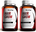 Hårvækst supplement, hårpleje støtte for styrke, tykkelsesvækst, med biotin, vitamin A, C, E, zink, kapsler (2)