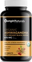 Organic Ashwagandha 675 mg, 60 Veganske kapsler Pure Organic Ashwagandha Powder and Root Extract