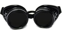GloFX Steampunk Goggles tonet - Rave EDM Festival tilbehør - Gotisk Cosplay Welder Goggles - Sorte Goggles med mørke Tint Lenses