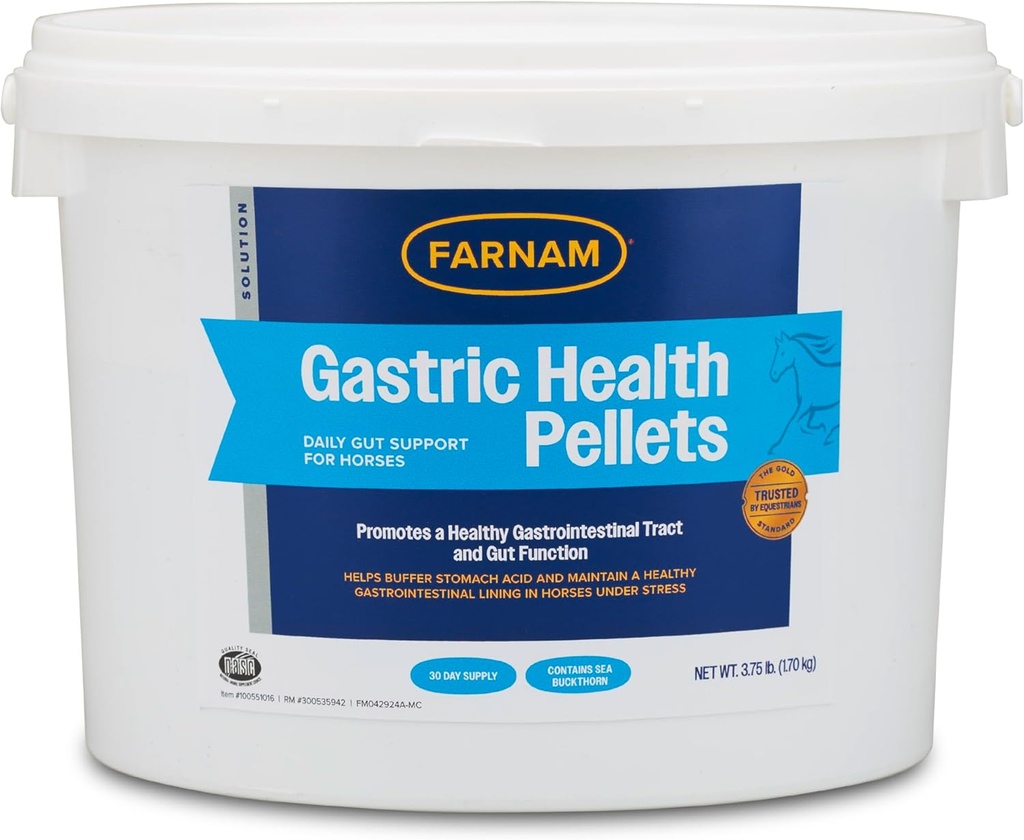 Farnam Gastric Health Pellets, Daglig Gut og fordøjelsessygdomme supplement til heste Hjælper med at opretholde en sund mave-tarmkanalen og Gut funktion
