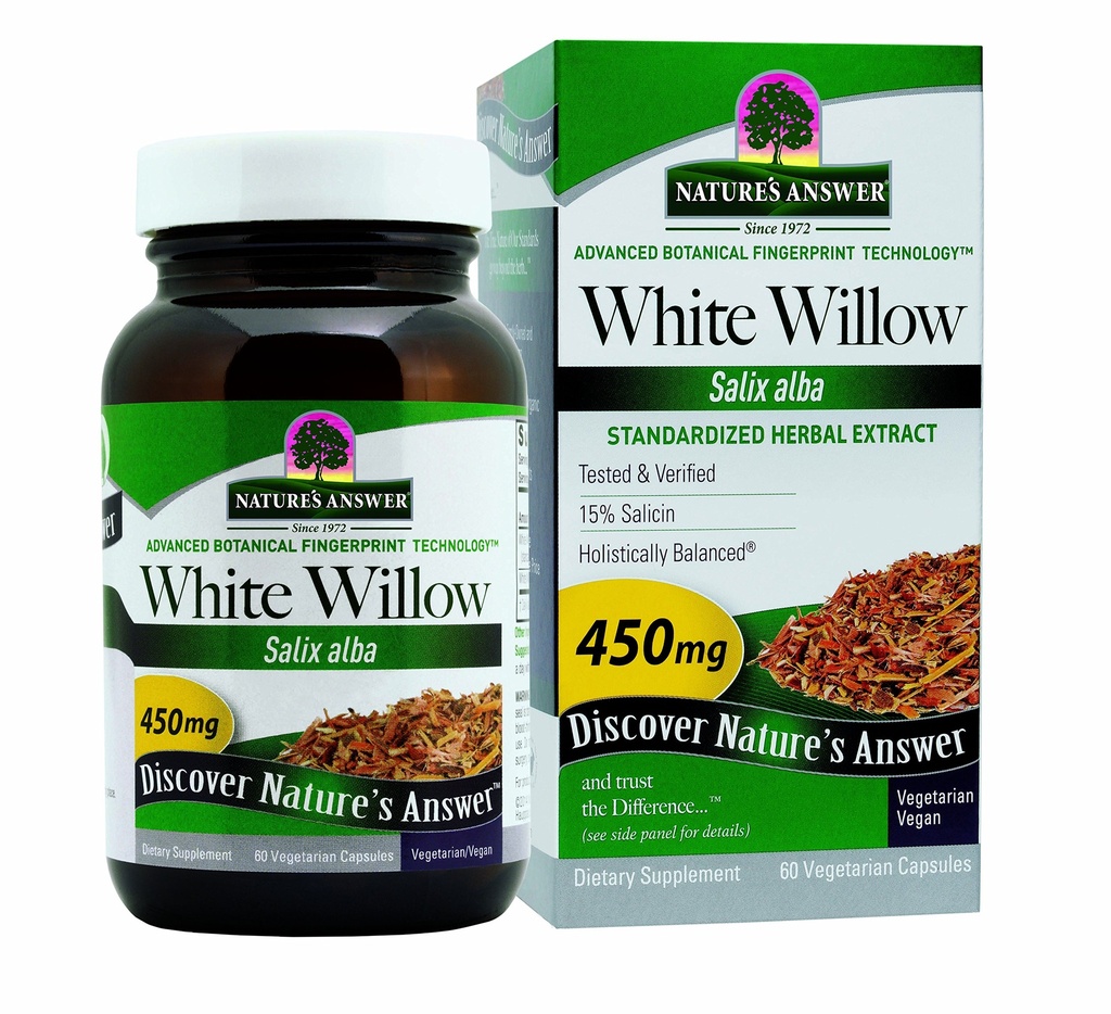 Nature 's Svarskrift White Willow; fremmer den samlede sundhed & Well- Being 124; Vegan, Gluten- Free, Non- GMO & Kosher Certified