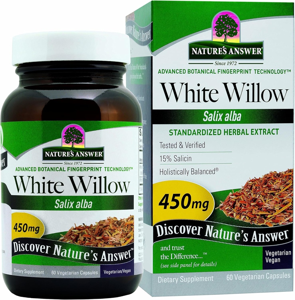 Nature 's Svarskrift White Willow; fremmer den samlede sundhed & Well- Being 124; Vegan, Gluten- Free, Non- GMO & Kosher Certified