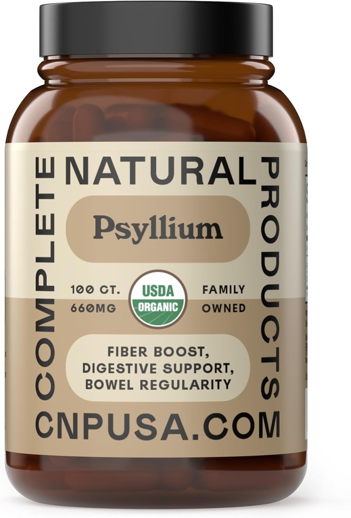 Psyllium Husk Powder Kapsler - 60 mg Kapsler 100 Pure Unflavored Fiber & Colon Cleanse Pills