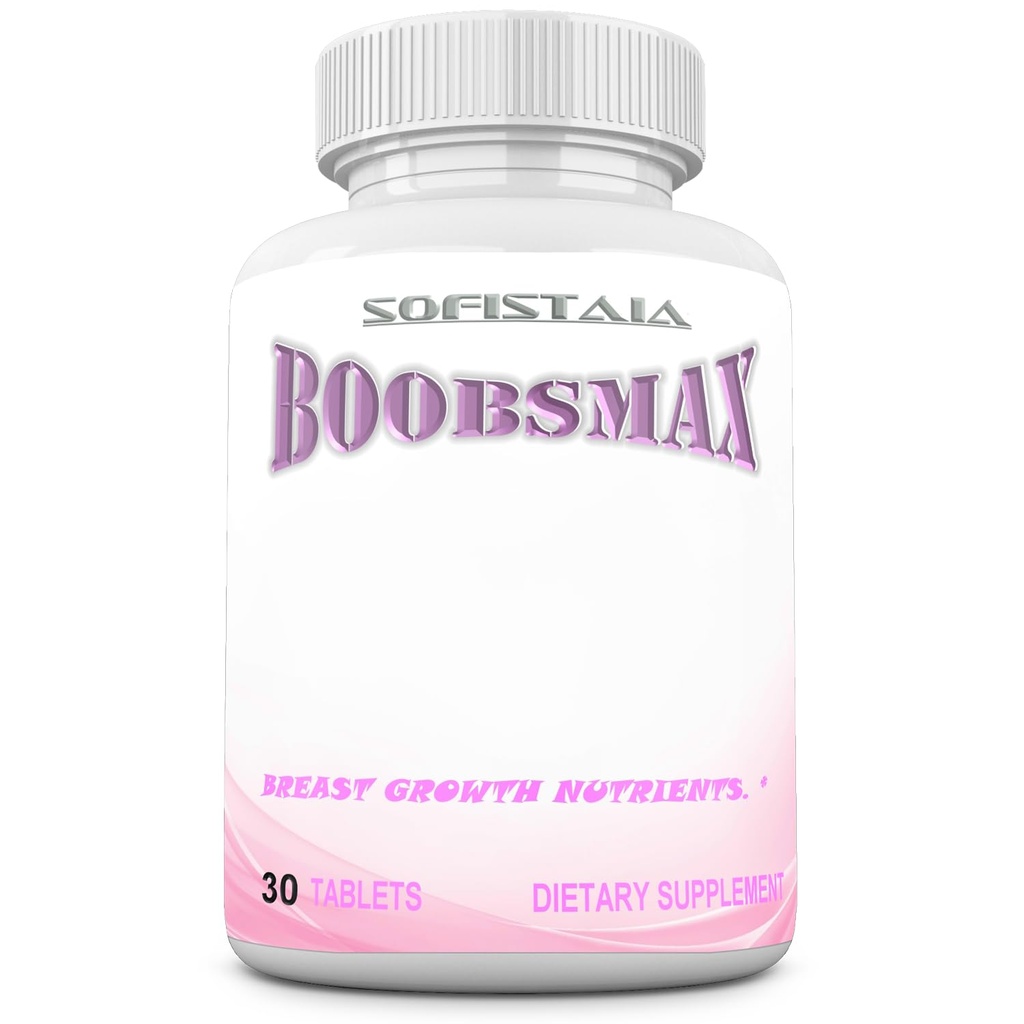 BOOBSMAX Natural Bust Enhancement - Forøg Breast Gains - Grow Bigger Breast og Firmer Curves - Reducer Sagging. 30 - Tabletter